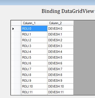 Binding DatagridView using Two dimension Array